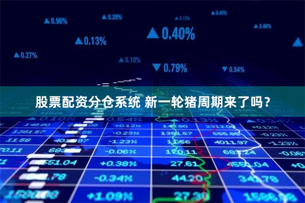股票配资分仓系统 新一轮猪周期来了吗？